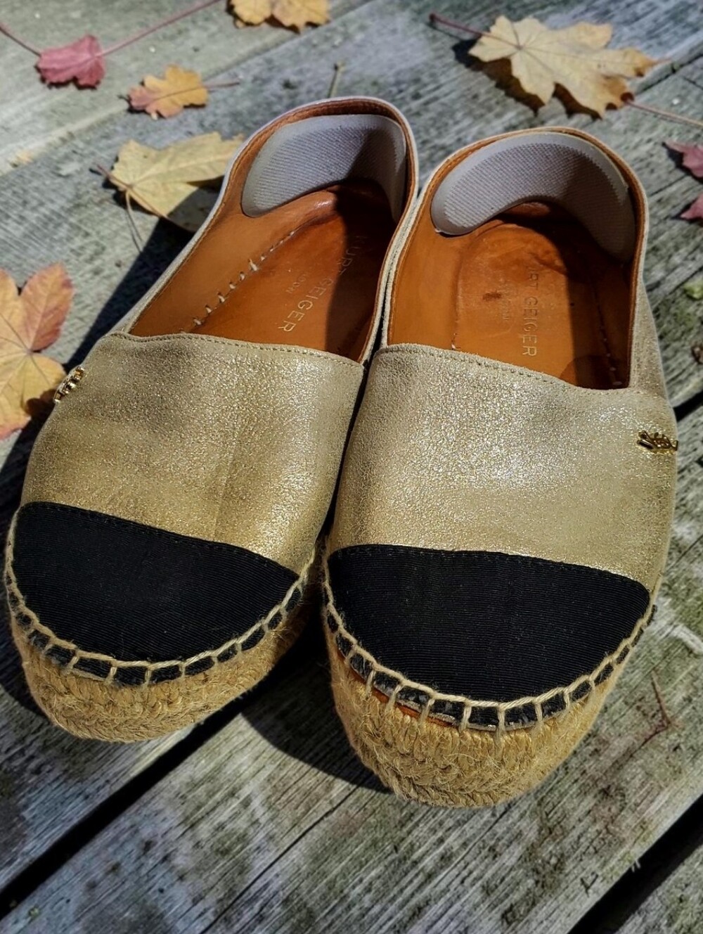Kurt Geiger Women's London Morella Gold Metallic Sandals, Espadrilles size 7.5